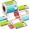 500pcs/Roll Self-Adhesive Christmas Tags with Santa Claus Design for Holiday Gift Decorations