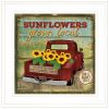 "Sunflowers from the Farm" By Mollie B, Ready to Hang Framed Print, White Frame