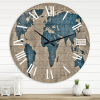 Designart 'Ancient Map Of The World I' Rustic Wall Clock(Size 36" x 36")