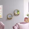 Set of 2 Floating Rings Wall Shelves Gold - Danya B