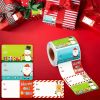 500pcs/Roll Self-Adhesive Christmas Tags with Santa Claus Design for Holiday Gift Decorations