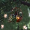 Christmas Berry Hanging Basket Led Lights Hanging Decoration For Outdoor