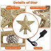 Christmas Tree Topper Star with Projector Light White Revolving White Snowflake Pattern